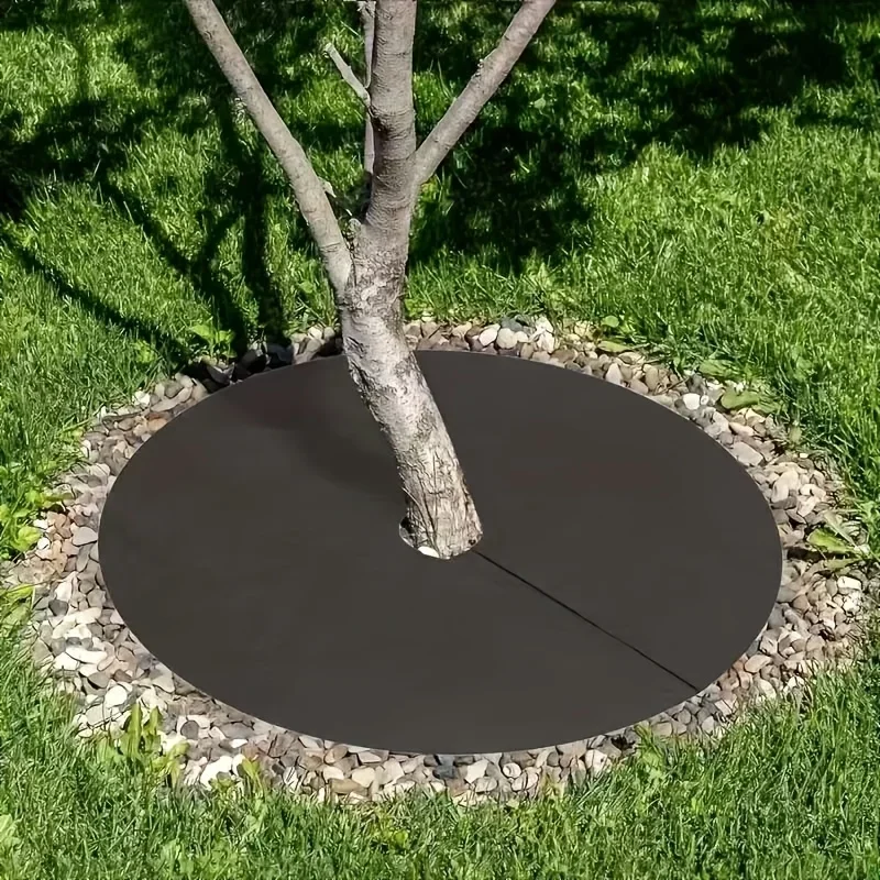 5Pcs Non-Woven Weed Barrier Fabric, Breathable Garden Ground Cover, Moisturizing Frost Resistant Tree Lawn Mat