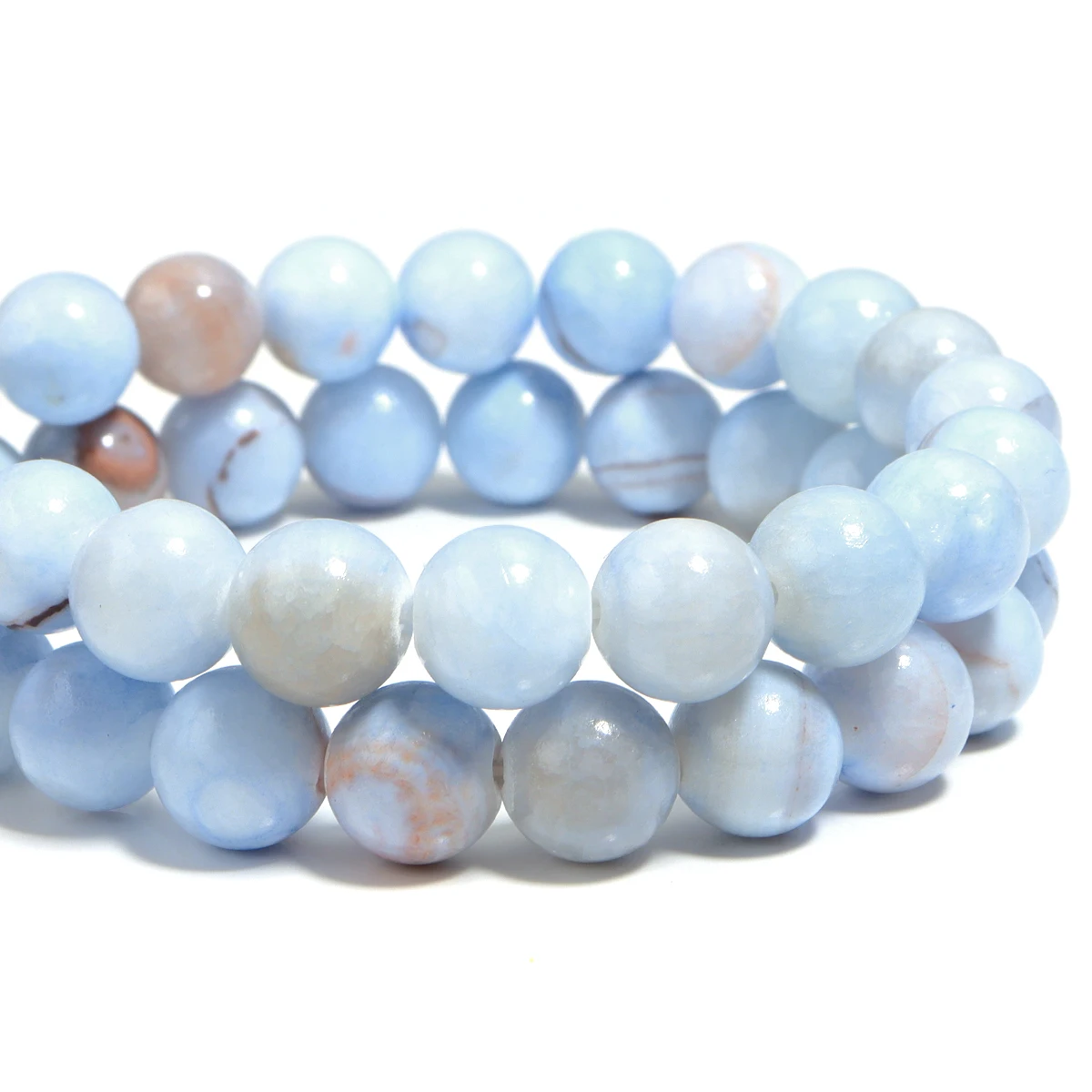 1strand/lot Blue Stripe Persian Jade Natural Stone Beads Round Loose Beads For Jewelry Making DIY Necklace Bracelet Accessories image 3