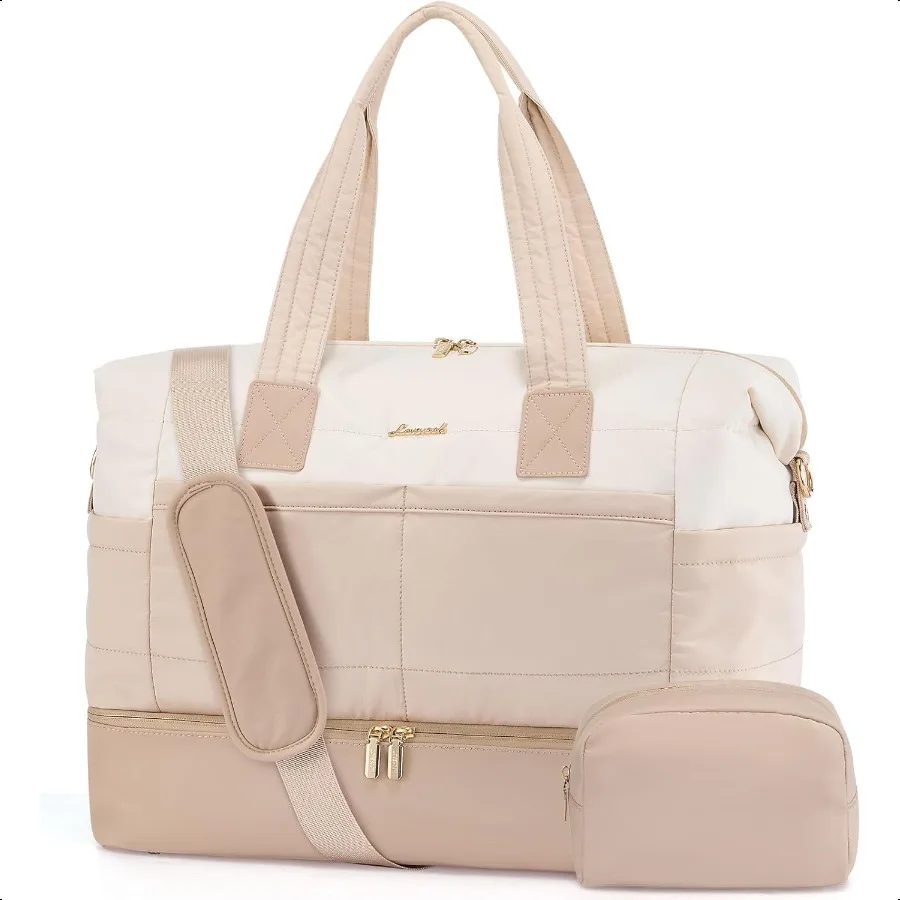 

Travel Duffle Bag Women's Personal Item Travel Bag with Shoe Compartment and Toiletry Bag TSAAppd CarryOn Weekender Overnight B