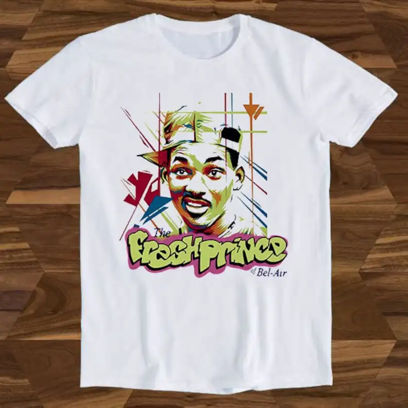 Fresh Prince Of Bel Air Will Smith 90s Film Birthday Design Drawing Movie Meme Funny Gift Tee T-Shirt T149