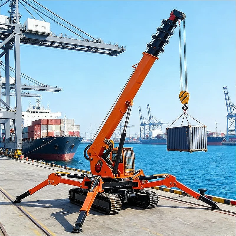 Sturdy Spider Crane Portable Tracked Telescopic Boom for Building Material Hoisting 5Ton Customized High Efficiency Hot Sale
