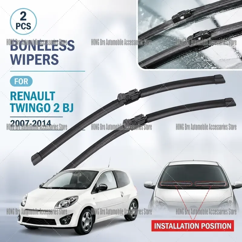For Renault Twingo 2 BJ 2007-2014 Front Windshield Wiper Blades 24+16 Inch Auto Glass Cleaning Rain Brush Car Accessories