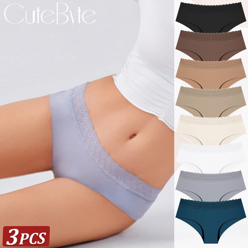 FINETOO 3 Teile/satz Sexy Hohl Damen Höschen Elastizität Niedrige Taille Unterwäsche Nahtlose Weiche Slips Einfarbig frauen Atmungsaktiv