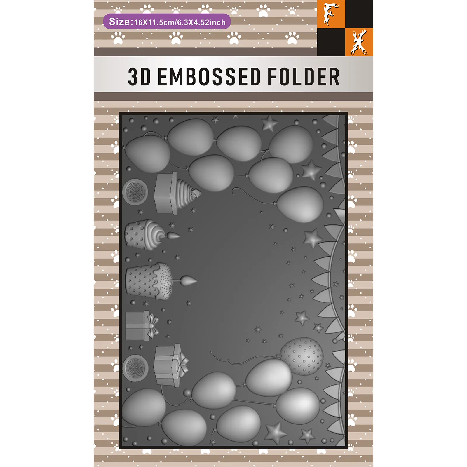Birthday balloon background 3D embossed folder, suitable for DIY scrapbook and card making, birthday party decoration craft tool