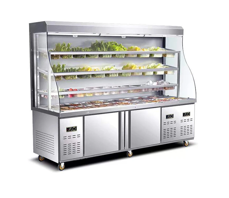 Fruits Vegetables Display Freezer Cooler Restaurant Barbecue Malatang Refrigerator Preservation Frozen