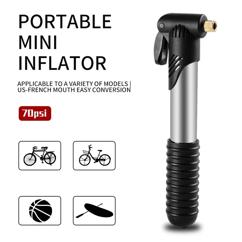 Mini Bicycle Pump Portable Mountain Road  Bike Hand Air Pump Tire Inflator Schrader Presta Valve  Football Inflatable Equipment