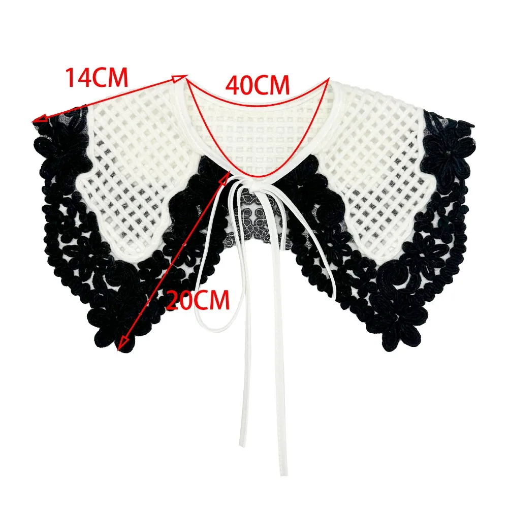 New Collar Insignia Woolen Collar Fake Collar Lace Up Shawl Black White Matching Collar Cloak Fake False Collars