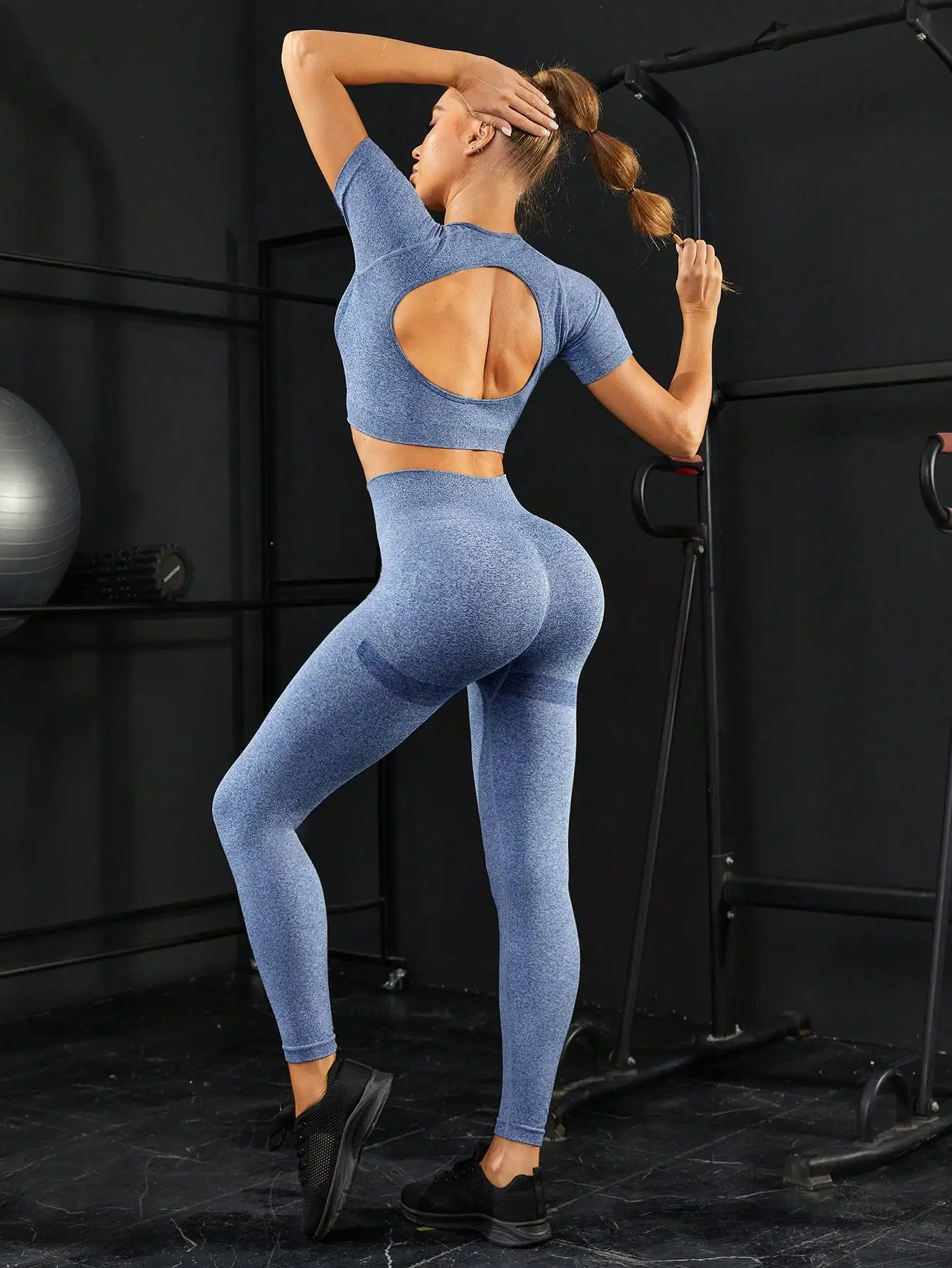 

Quick Drying Gym Leggings Set Yoga Suit Sports Set Breathable Stretchy GYM Yoga Slim T-Shirt Fitness Active Tight Pant