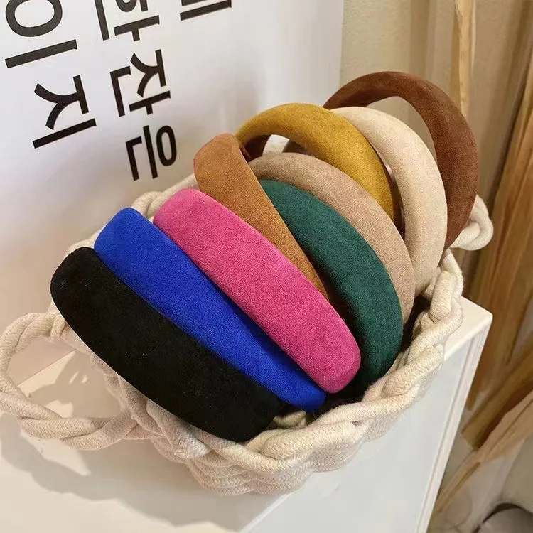 

Wholesale 5 Pcs/Set Mixed Vintage Color Sponge Hair Hoop Headband For Women Wash Face Girls Hair Accessories Party Hair Bands