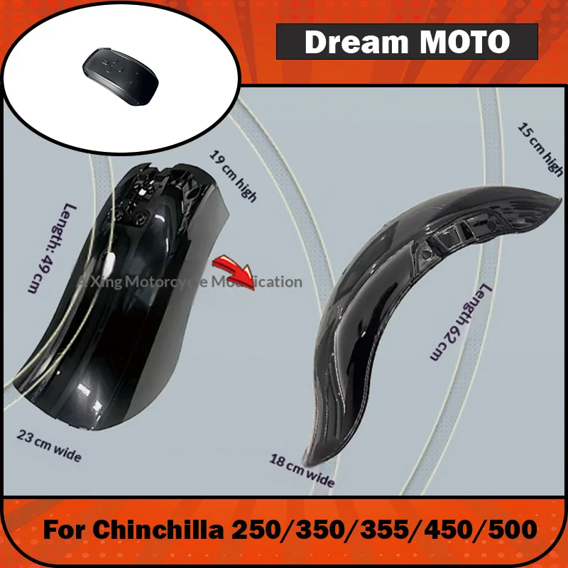 【Premium】For Chinchilla 355 mudguard tiles, Chinchilla 250/350/450/500 extended integrated mudguards