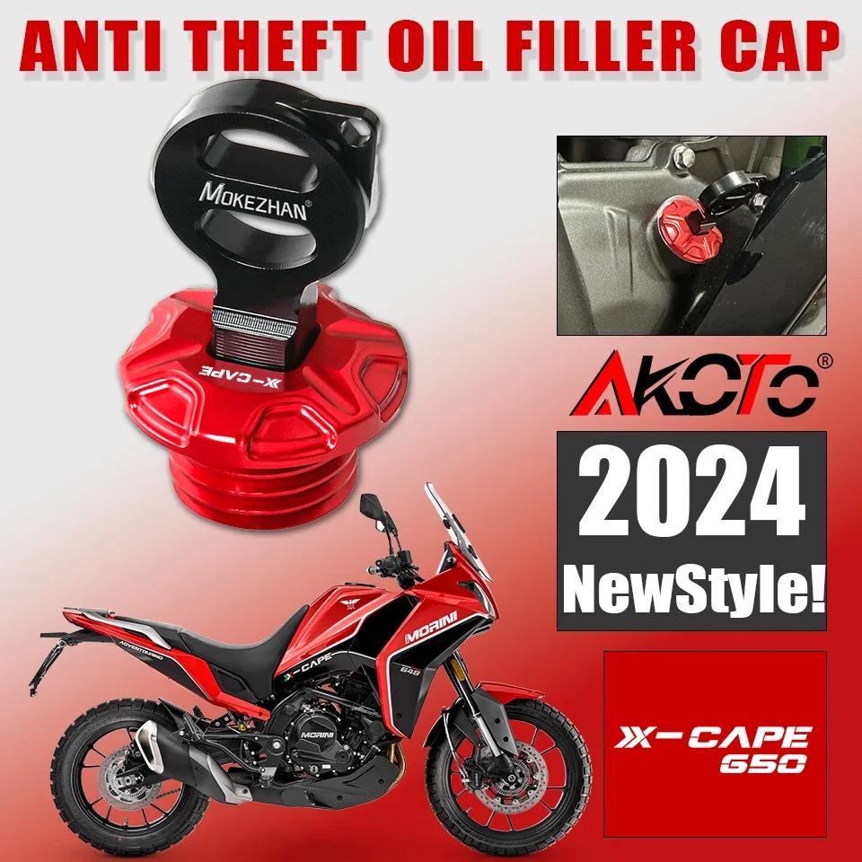 

NEW Motorcycles Anti theft Oil Filler Cap Engine Oil Plug Cover For MORINI X-CAPE 650 XCAPE 650 X-CAPE650 2023 2024+ Parts