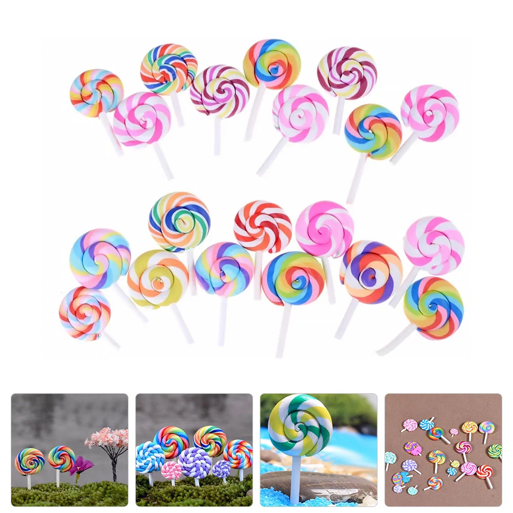 

20 Pcs Micro Landscape Lollipop Figurines Dollhouse Candy Decor Mini Toys Accessories