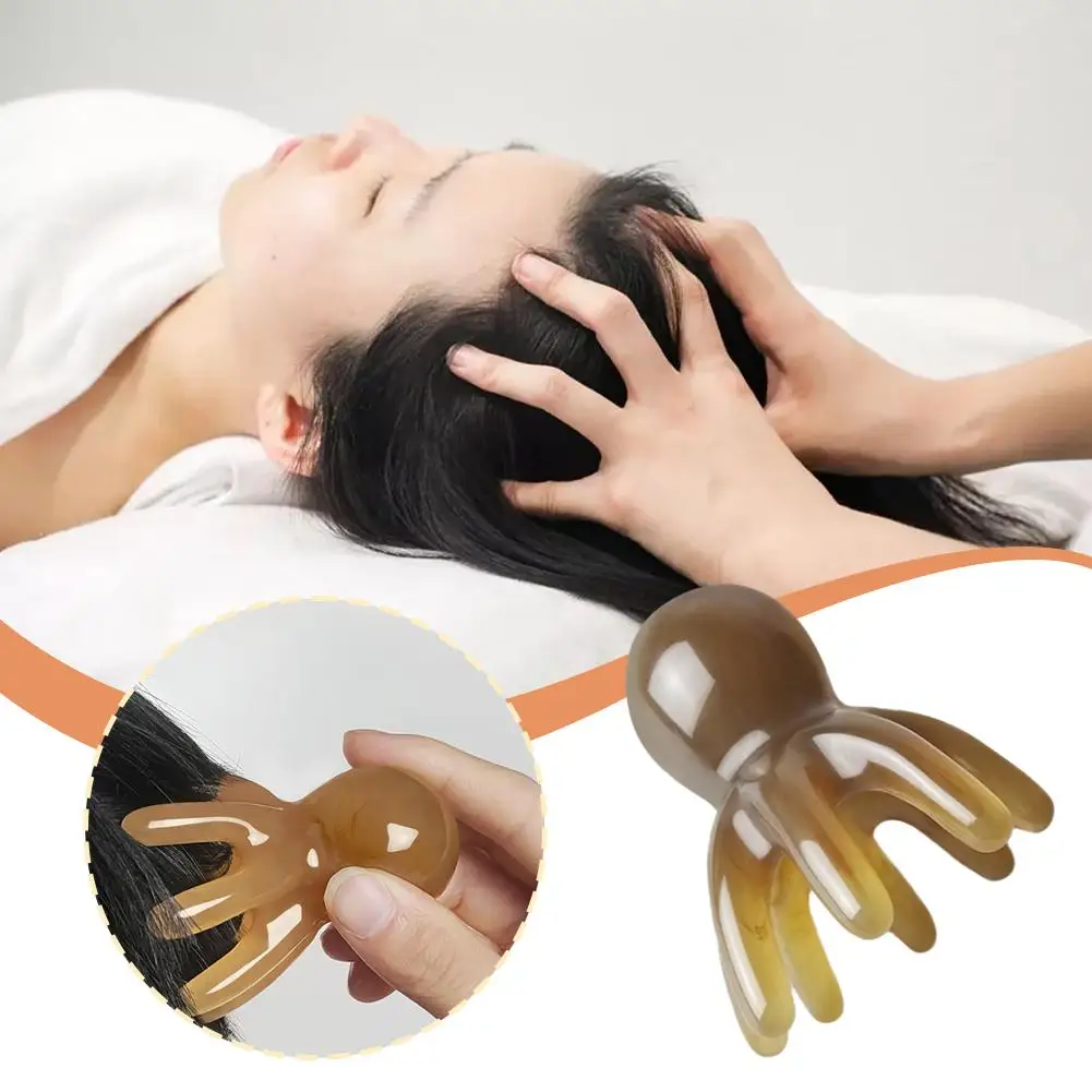 Resin Octopus Massage Comb Meridian Scraping Scalp Spa Massage Comb Acupuncture Brush Massage Massag Fatigue Sha Gua R N6t3