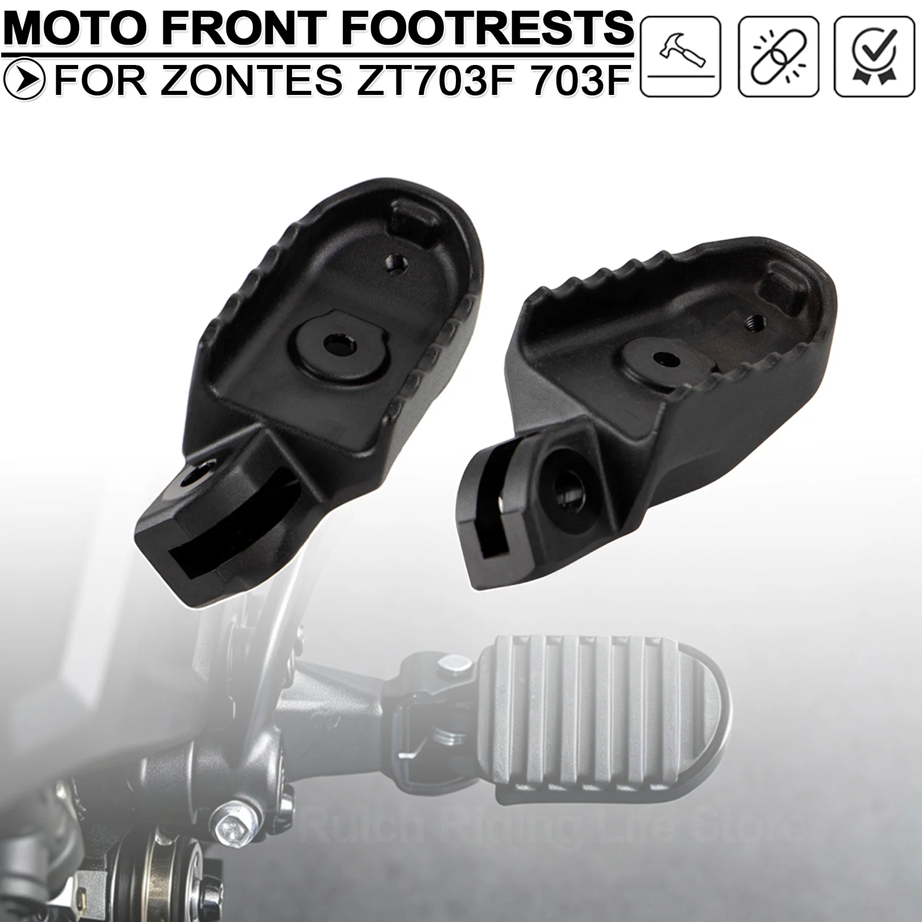Motorcycle Anti‑Slip Front Foot Peg Cover For ZONTES 703F ZT703F ZT‑703F Motorbike Footrest Pedal Rubber Replacement Spare Parts