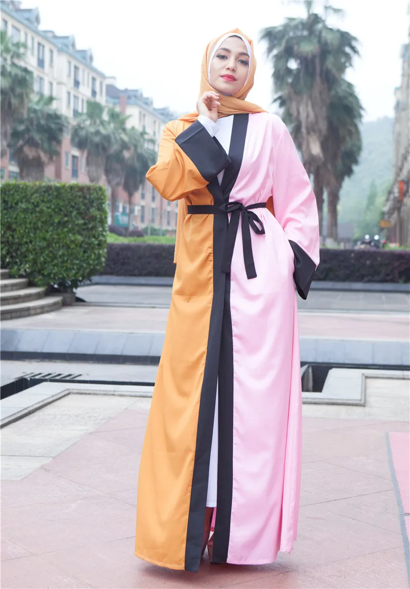 Fashion Muslim Kimono Cardigan Abaya Ramadan Dress Dubai Turkey Eid Islamic Comfortable Dresses for Women