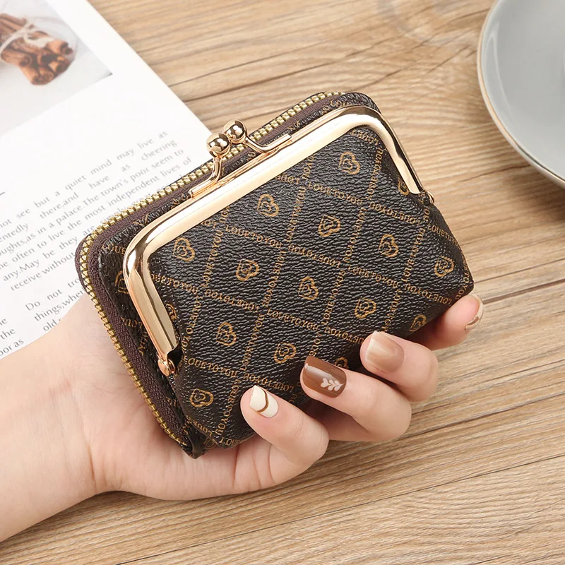 Ladies Wallets Fashion Zipper Women's Card Holder Wallet with Coin Pocket Leather Print Minimalist Women Purse Key Case carteras