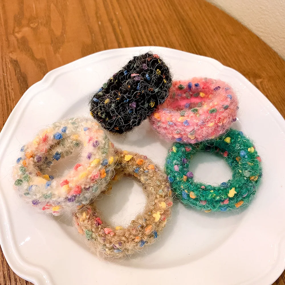 

Plush Head Rope Candy Color Towel Ring Hair Circle Women Tie Hair Rope Rubber Band high-value Headgear Hair Accessories