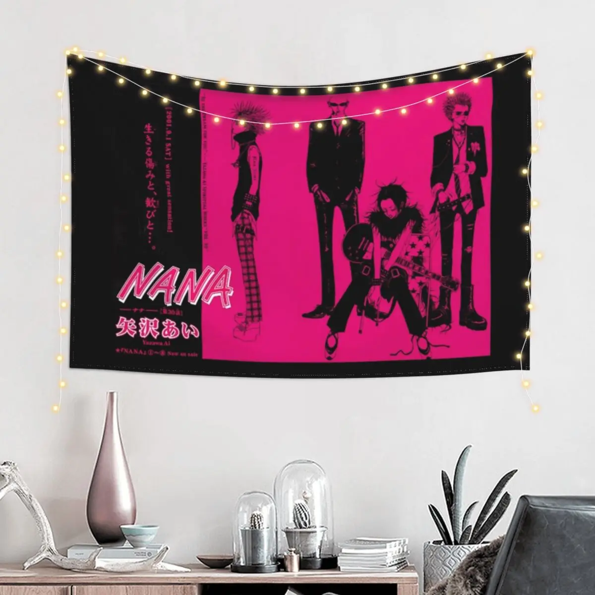 Nana The Black Stones Band Spread Tapestry Room Decor Aesthetic Cute Room Decor Bedrooms Decorations Tapestry