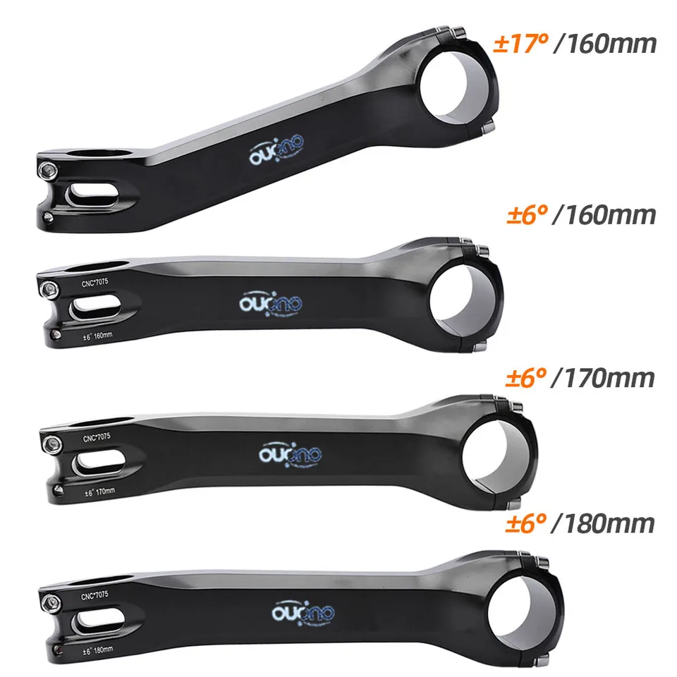 Ouo-ロングバイクステム、7075アルミニウムCNC、17度、6度、mtb