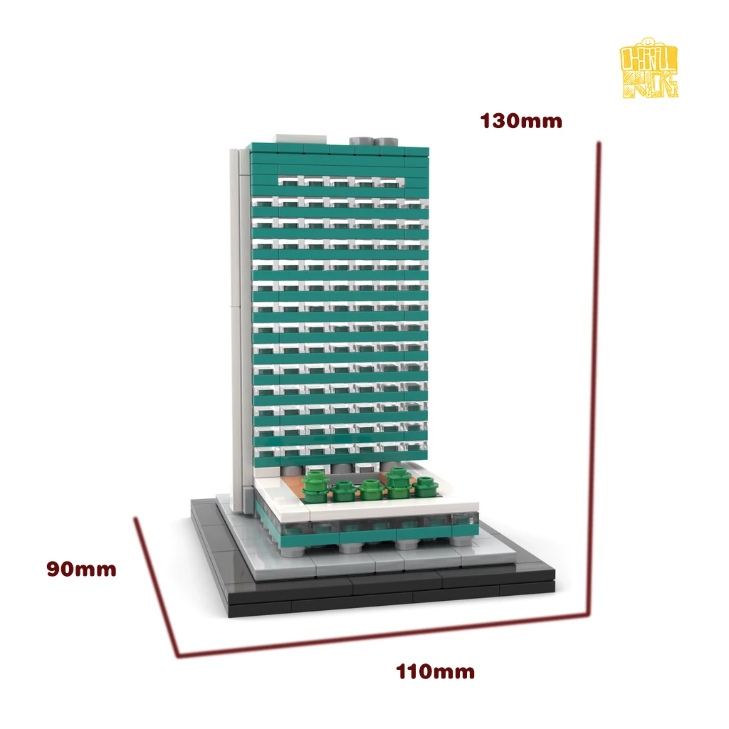 MOC-décennie s de construction de maison à levier TT048, échelle 1:800, modèle New York avec dessins PDF, jouets de bricolage pour enfants, cadeaux d'anniversaire et de Noël