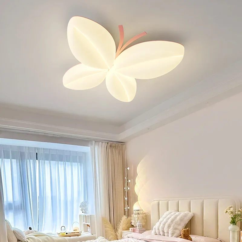 

Nordic Warm Children's Room Ceiling Lights Romantic Butterfly Light LED Creative Princess Room Little Girl Bedroom Ceiling Lamps