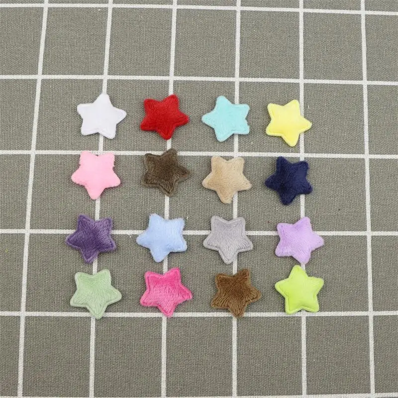 50Pcs Colorful Sewing Plush Star Patches Stickers Sew Clothes Jeans Patches Diy Coats Applique Handmade Patchwork Accessories