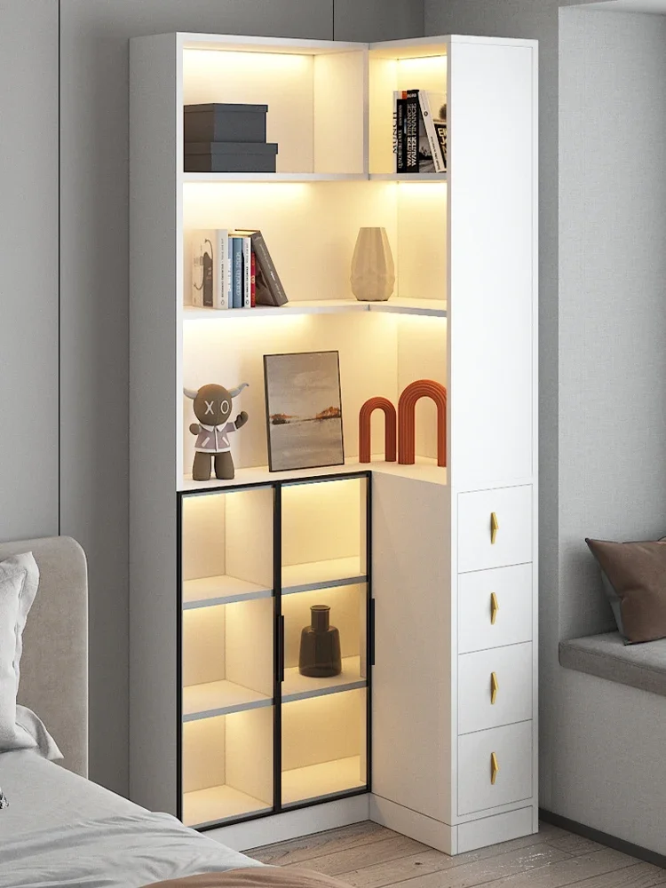 

Living Room Sofa Corner Cabinet Bedroom Bed Front and Side Pull Cabinet Corner Cabinet Glass Door Side Cabinet