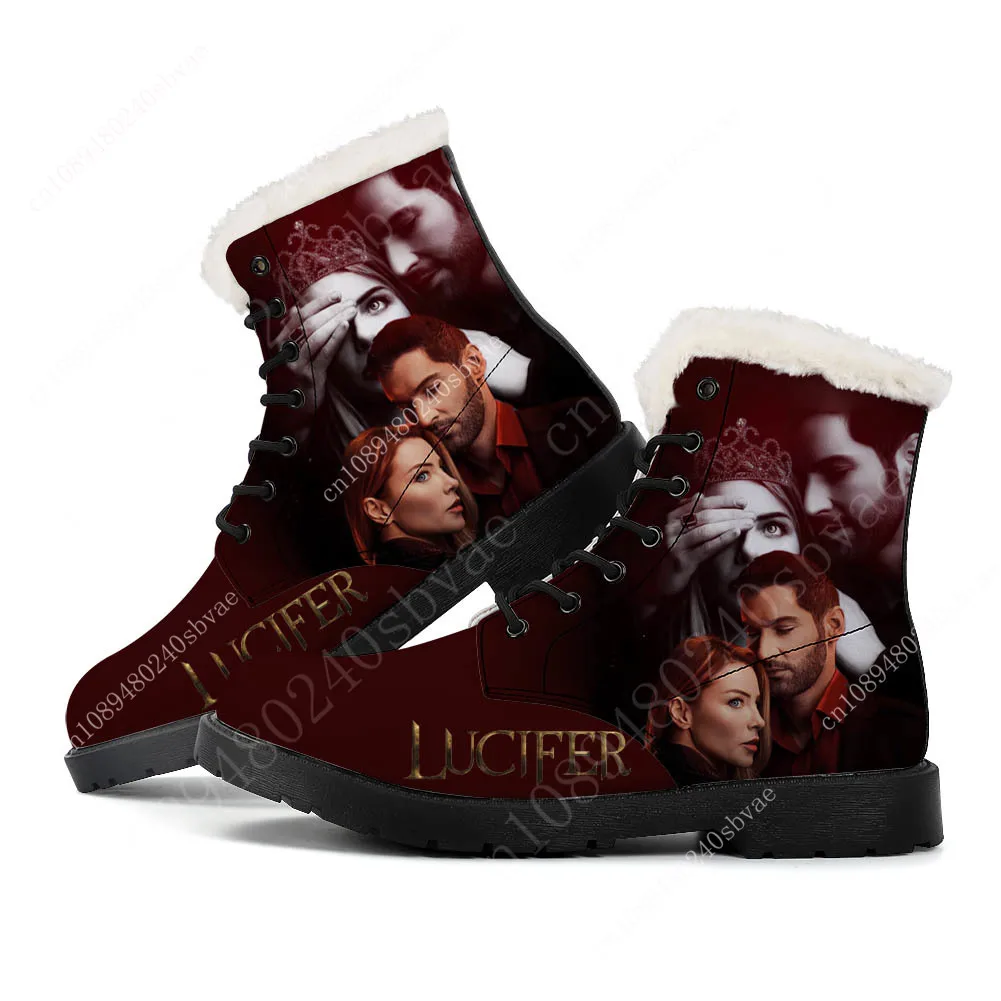 

Lucifer Plush Boots Mens Womens Teenager Shoes Casual Boot Casual Outdoor Light High Quality Print on Demand Customize Shoe