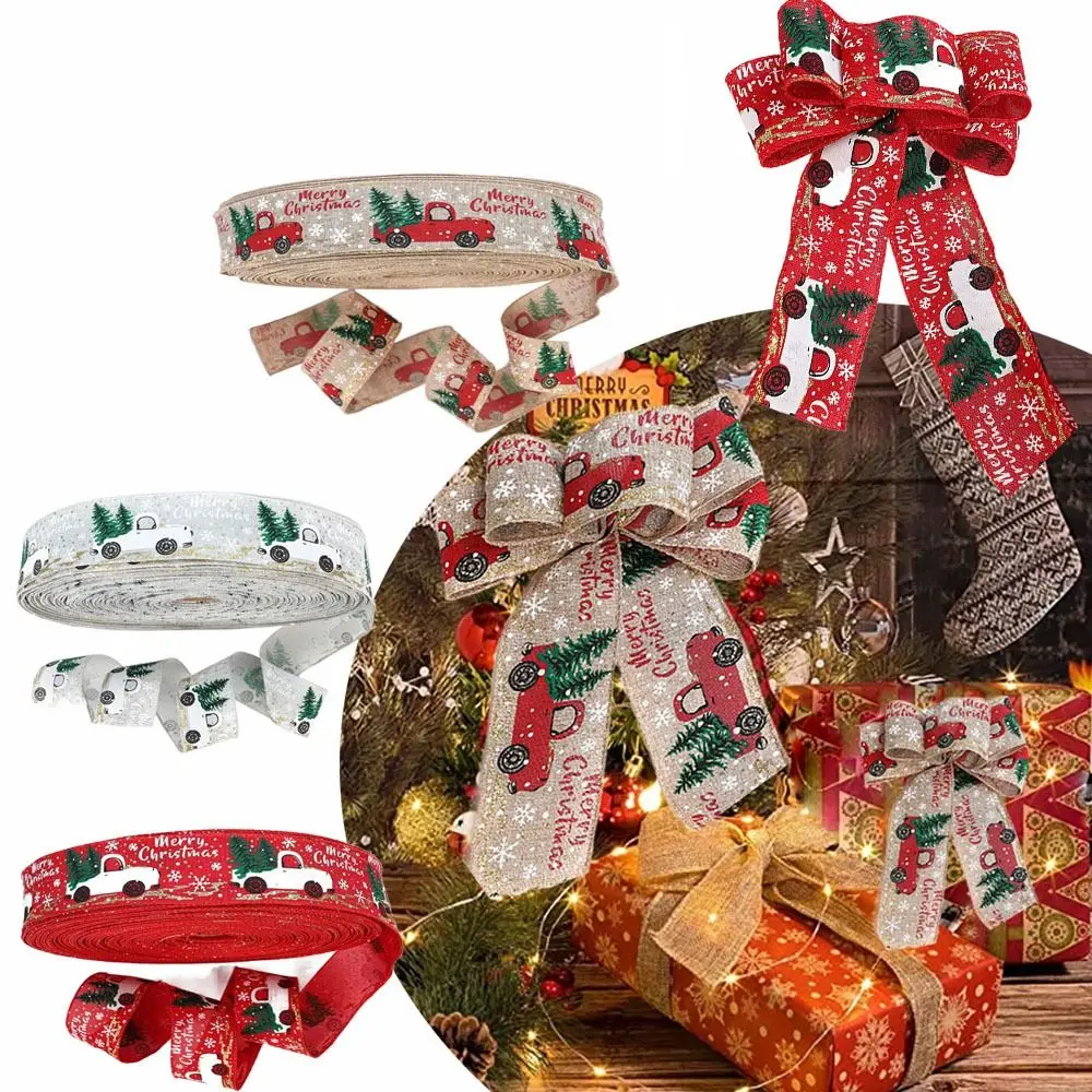 5CM 6.3CM 2M Christmas Ribbon DIY Wreath Christmas Decoration Xmas Tree Ribbon Handmade Craft Christmas Gift Packing Wrapping