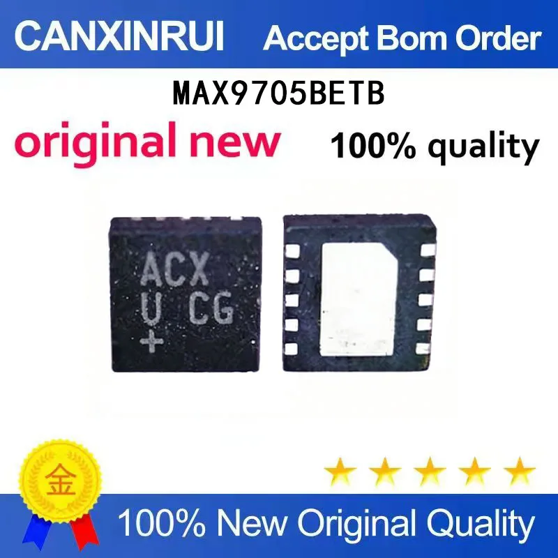 

(5-100 Pieces) MAX9705BETB brand new QFN-10 silk screen ACX