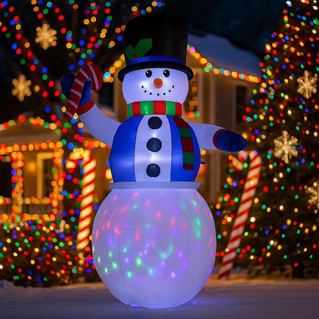 1.8M6FT زينة عيد الميلاد لعبة قابلة للنفخ ثلج قصب الحلوى ساحة المنزل الحلي مع مصباح ليد عيد الميلاد لعبة ديكور خارجي #6