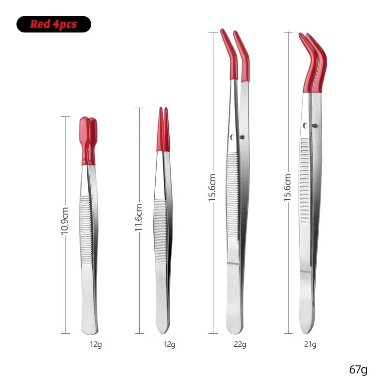 Schwarze Pinzette mit Silikonspitzen, Edelstahl, gerade, gebogen, Pinzette für falsche Wimpern, Haarentfernung, Make-up-Werkzeug, Picking-Tool