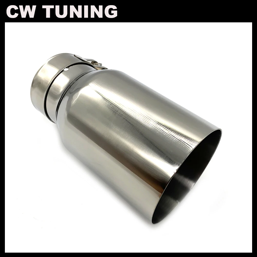 1 Parça Araba Modifiye Düz Kenar Paslanmaz Çelik Egzoz Borusu Tek Katmanlı Parlak Susturucu İpucu Logo Olmadan