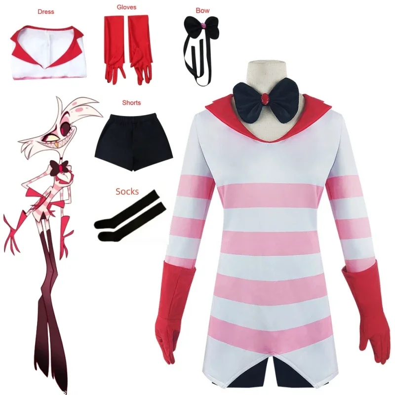 

Hazbin Cosplay Hotel Dust Gay Spider Anthony Angel Cosplay Costume Uniform Dress Carnival Halloween Costume Anime Hazbin Hotel