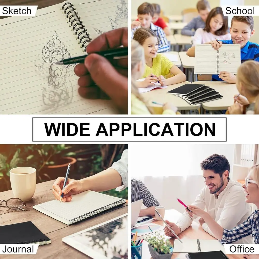 Gevoerde A5 spiraalvormige notitieboekjes, 8,3x5,5, 54-pack, schrijfpapier voor studenten en op kantoor, terug naar schoolbenodigdheden