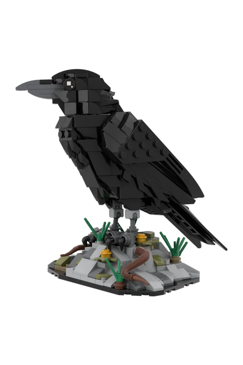 

MOC животное ворон модель строительные блоки умный ворон черная птица 3D домашний орнамент сборочный набор головоломка образование DIY игрушки подарки для детей