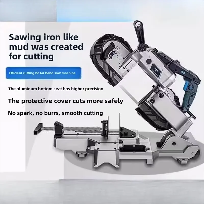 Portable Handheld Metal Bandsaw Wood Cutter Stainless Steel Cutting Machine Small Bench Top Saw sierra de madera