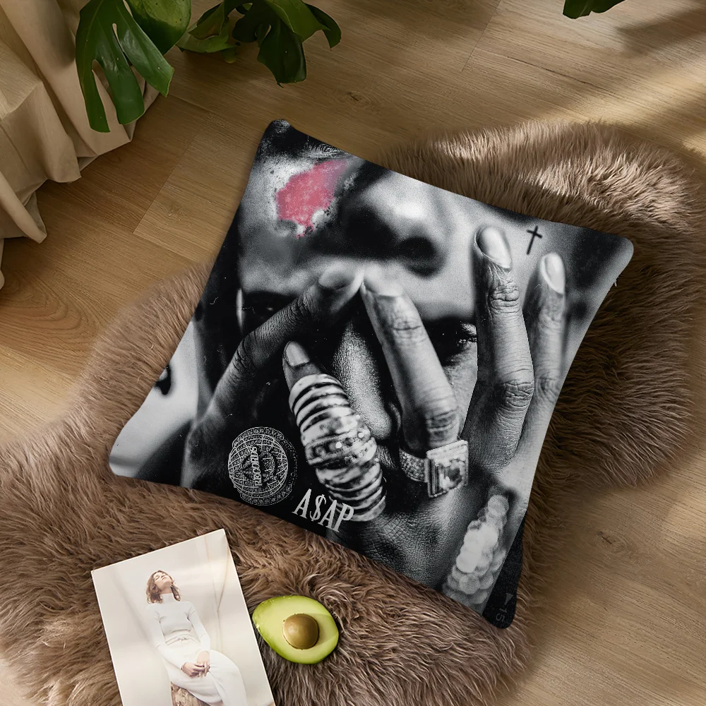 Rapper A-AP Rocky Kissenbezug, Wohnzimmer-Akzent, Couch, Rückenstütze, quadratisch, Lounge, erholsamer Nickerchenbegleiter ﻿ – Detail 6