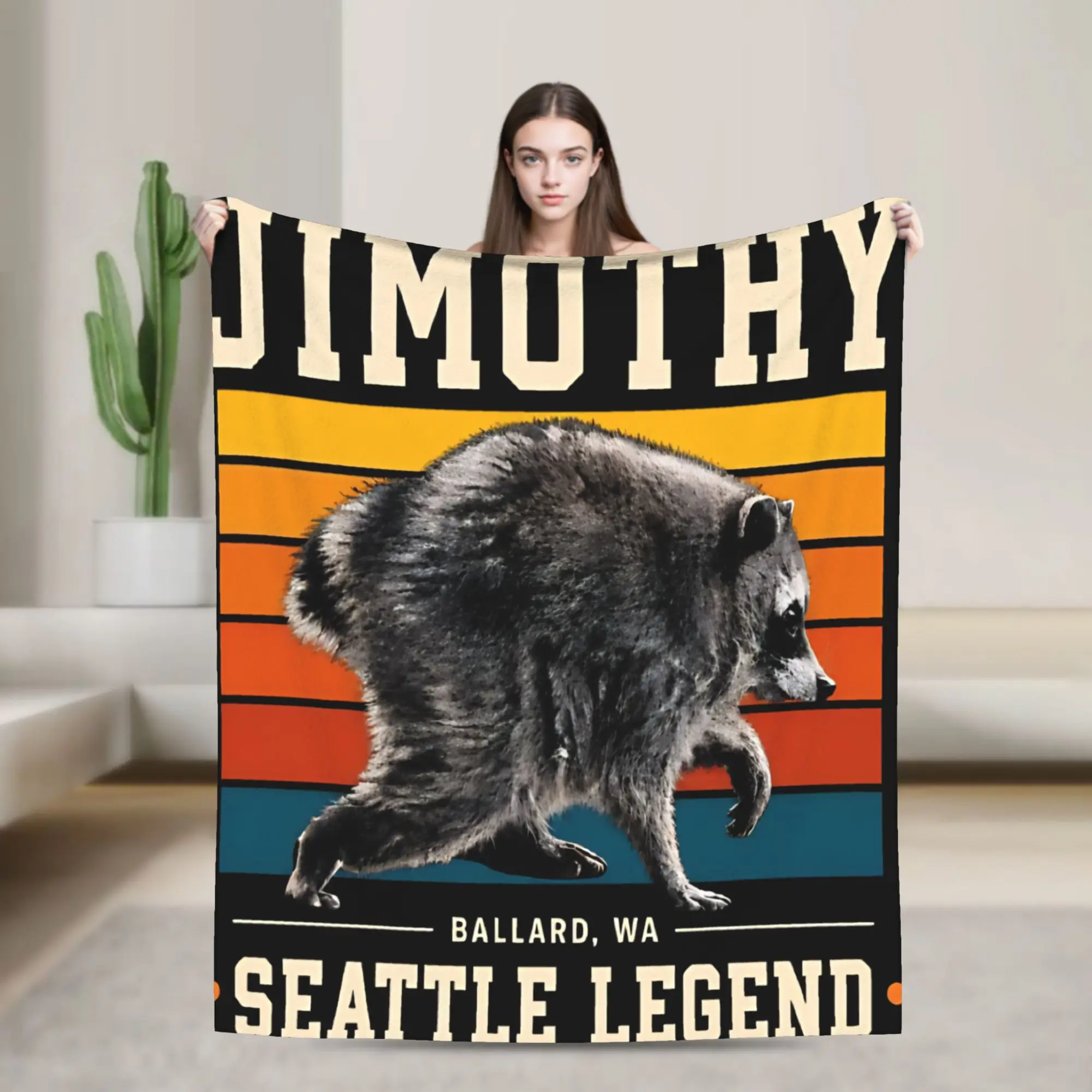 Jimothy Raccoon Funny Animal Meme Blanket Winter Warm Comfy Throw Blanket For Kids Adults Outdoor Flannel Bedspread Bed Cover