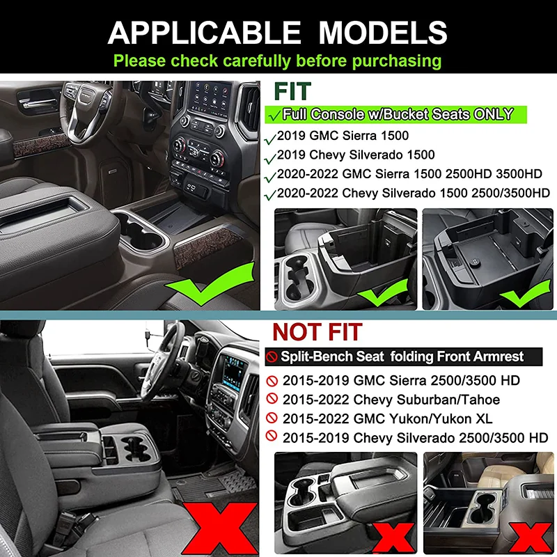 For Chevy Silverado/GMC Sierra 2500/3500HD 2020 2021 2022 2023 Accessories Organizer Bracket Tray Container Stowing Glove Box 2
