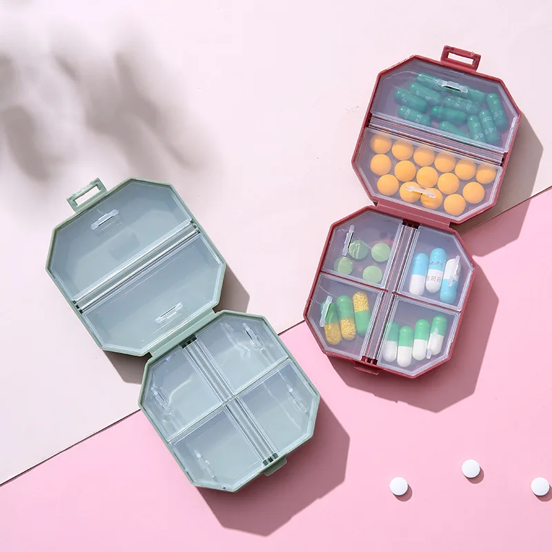 Mini Portable Pill Organizer 6 Grid Compartment Travel Pillbox Nordic Style Dispenser Medicine Boxes Dispensing Medical Kit