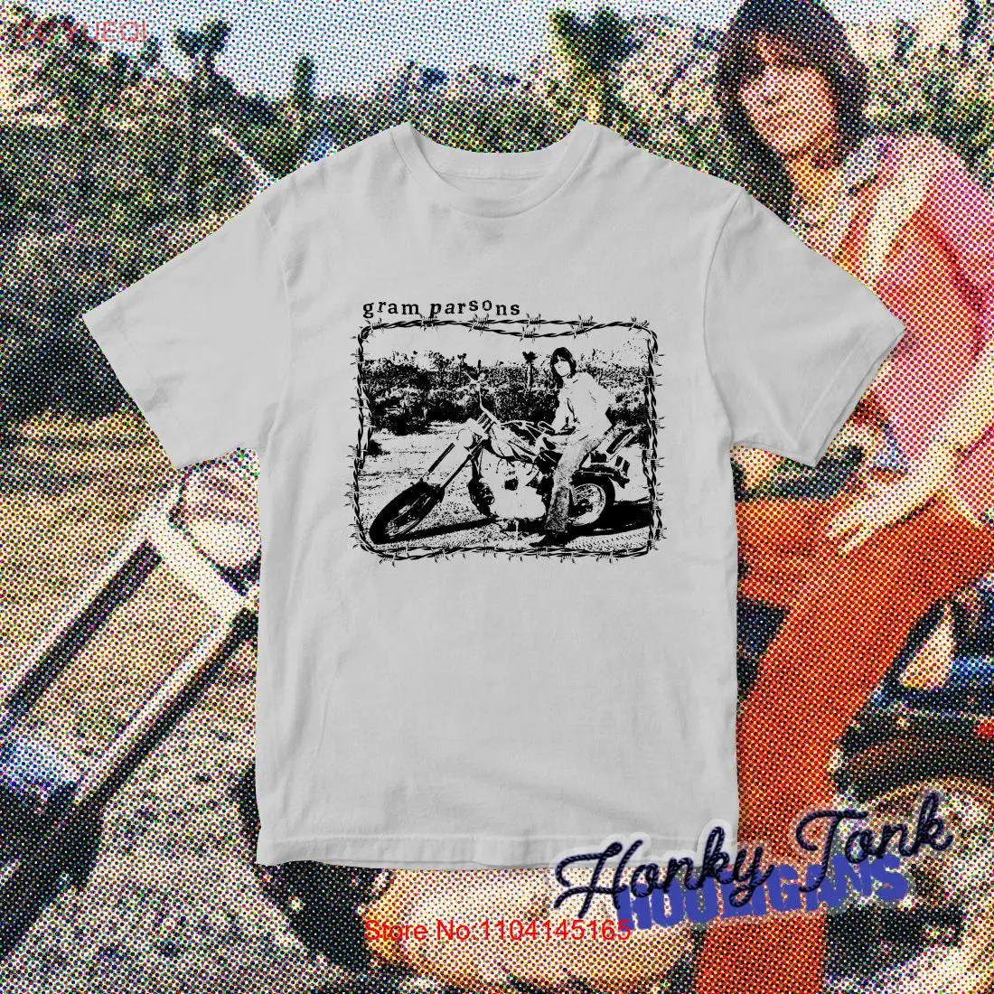 Gram Parsons Motorbike Byrds Flying Burrito Brothers Punk Rock Country T Shirt More colours available