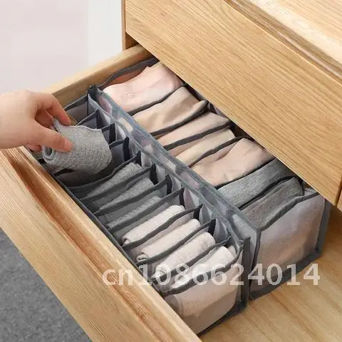 

6/7/11 Mesh Grid Underwear Storage Box Foldable Washing Compartment Box Bra Socks Mesh Washing Compartment Box