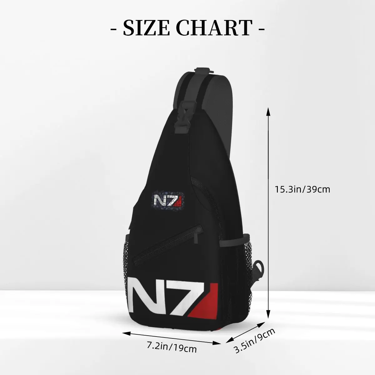 Mass Effect N7 Small Sling Bags Chest Crossbody Shoulder Backpack Travel Hiking Daypacks Casual Pack