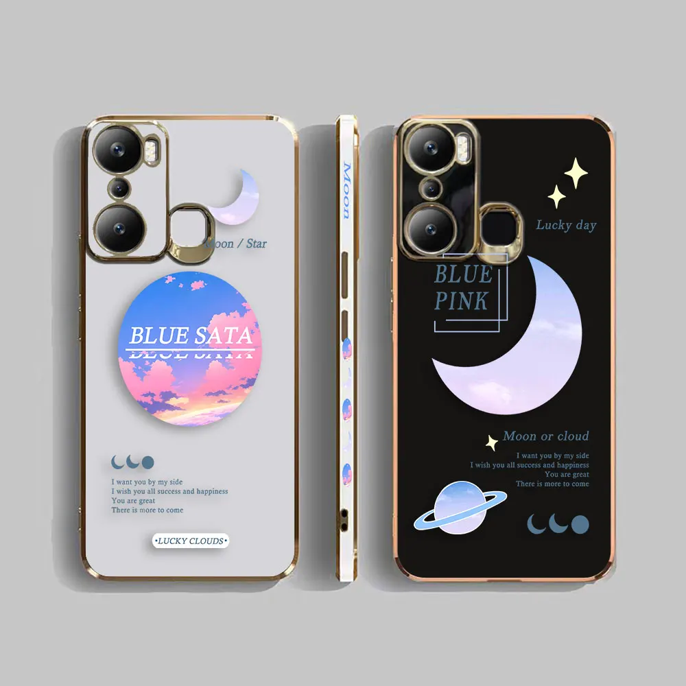 Funda de teléfono de E-TPU suave Infinix HOT 40I 30I 30 20 20S 20I 12 12I 11 10 10S 10I PLAY PRO, Funda de luna llena y Media Luna
