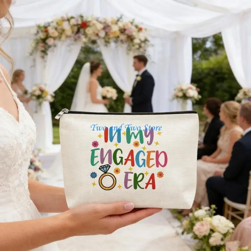 

HX6F Engagement Party Favor Bag Bride To Be Cosmetic Bag For Makeups And Accessories Bridal Shower Gift Supply