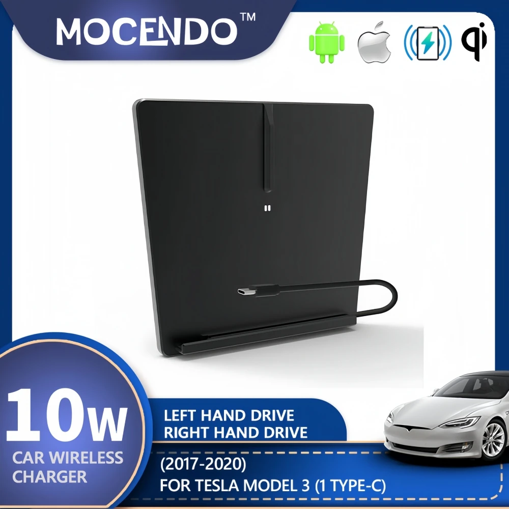 

Car Wireless Charger For Tesla Model 3 2017-2020 Qi Car Mobile Phone Wireless Charging Pad Interior Accessories