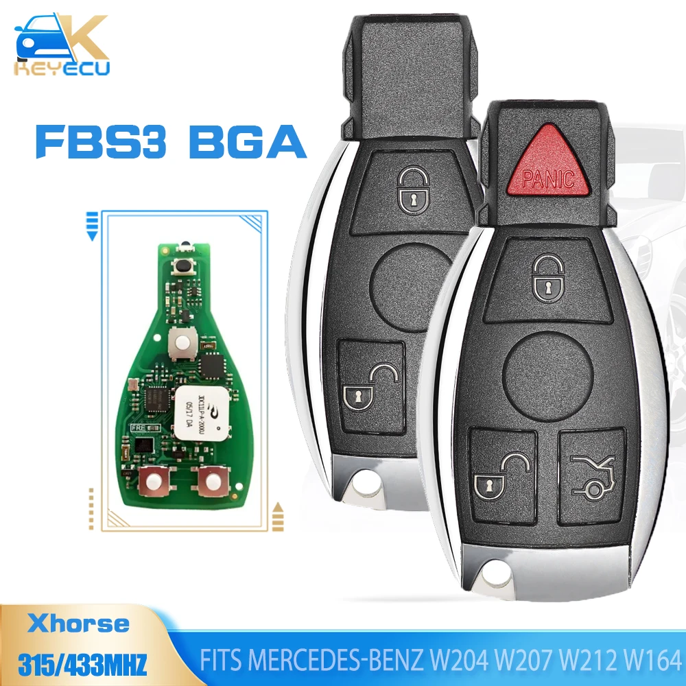 

XHORSE MB FBS3 BGA Keyless-Go Smart Remote Key 3/4 Button 315 МГц/433 МГц для Mercedes-Benz W204 W207 W212 W164 W166 W221