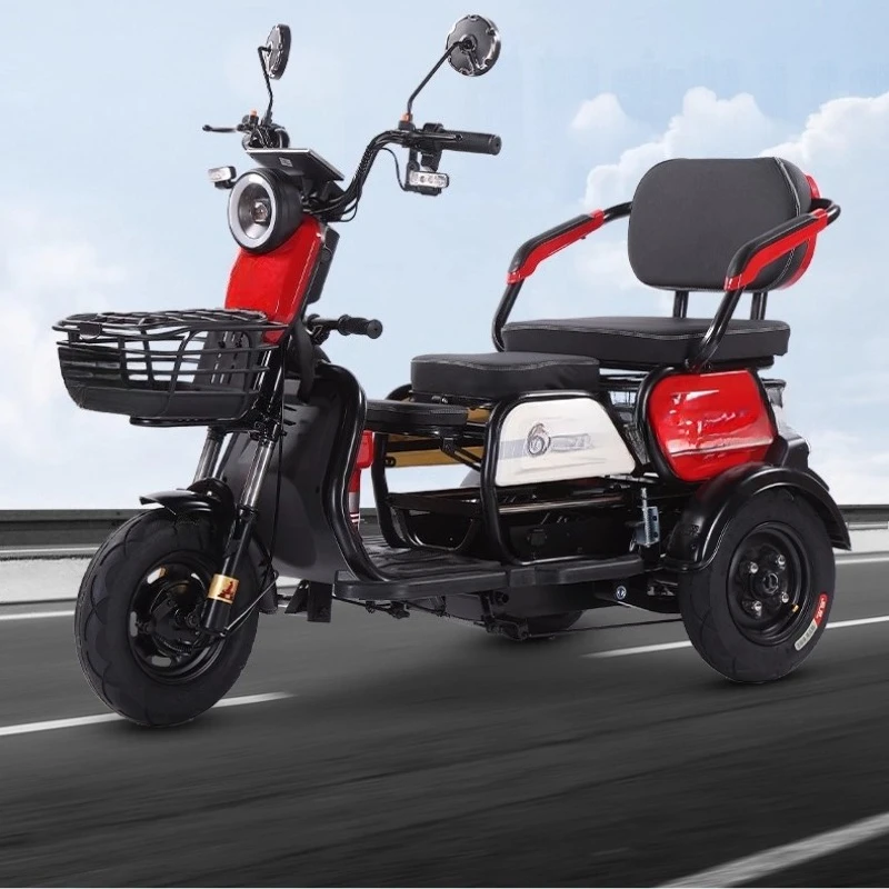 

Electric tricycle household small elderly electric motorcycle moped with shed to pick up children battery car