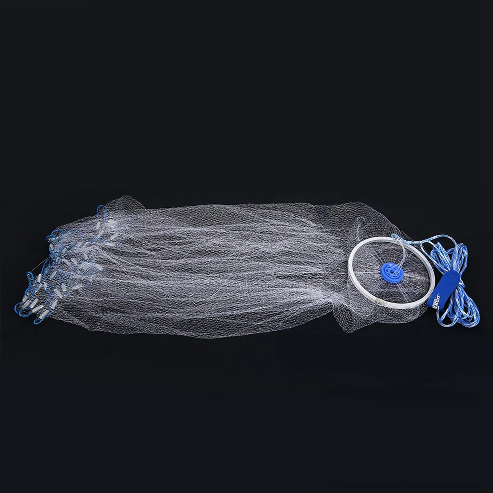 

2.4M Hand Toss Fishing Net - Outdoor Nylon Monofilament Cast Net for Easy Fishing - American Style Tool